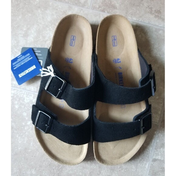 Birkenstock Arizona Sandals Black Suede 10 - Picture 2 of 8